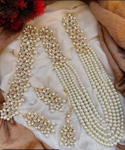 Kundan pearl bridal mala set