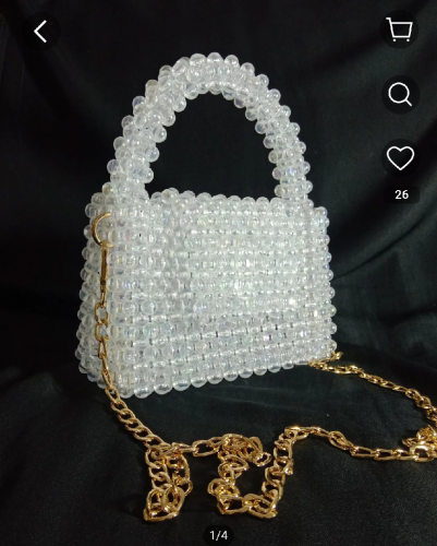 Sparkling Crystal Bead Bag - Handcrafted with Love 