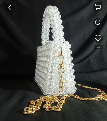 Sparkling Crystal Bead Bag - Handcrafted with Love 
