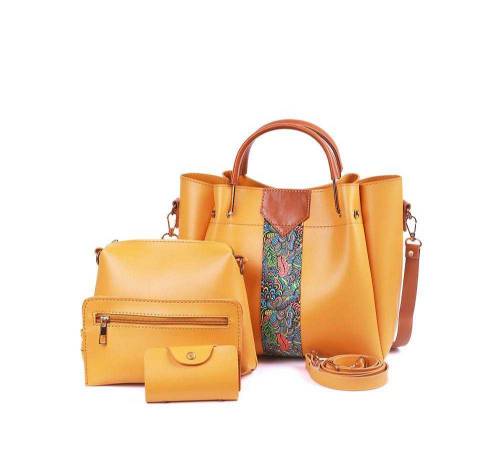 4 PCs Women's Beautiful PU Leather Shoulder Bag 