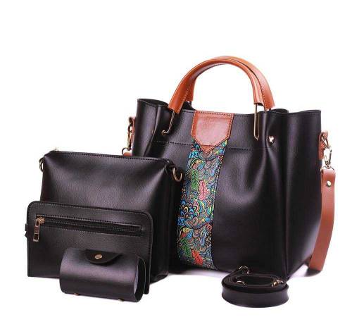 4 PCs Women's Beautiful PU Leather Shoulder Bag 