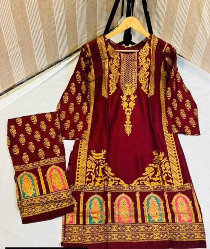 2 PCs Women's Stitched Linen Printed Suit.    BEST Quality 