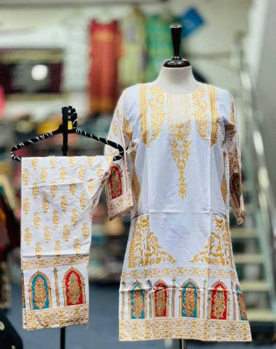 2 PCs Women's Stitched Linen Printed Suit.    BEST Quality 