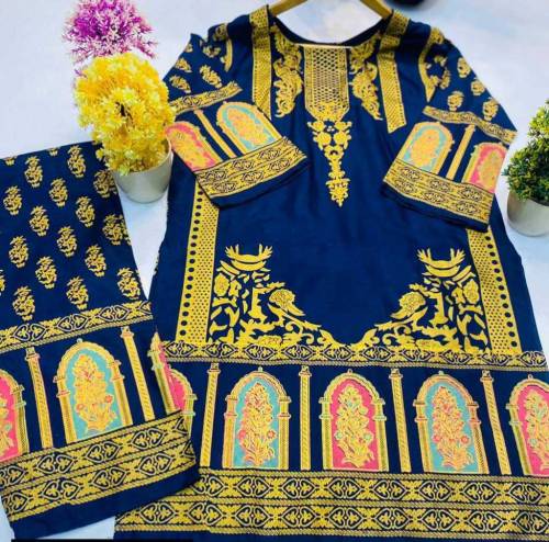 2 PCs Women's Stitched Linen Printed Suit.    BEST Quality 