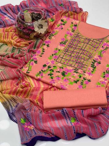 *Soft Cotton Lawn Handmade Pakka Tanka Embroidery Work Shirt and Plain