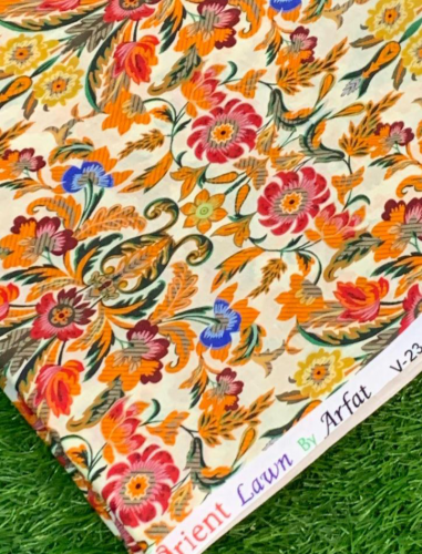 Women's Printed Lawn All Over Unstitched Suit.