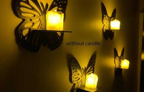 butterfly Wall Hanging Frame Set With Shelves - Pack Of 5