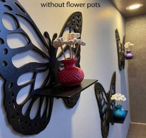 butterfly Wall Hanging Frame Set With Shelves - Pack Of 5