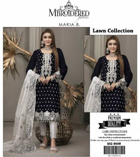 fabric lawn 3 piece emboridred unstitched suite
