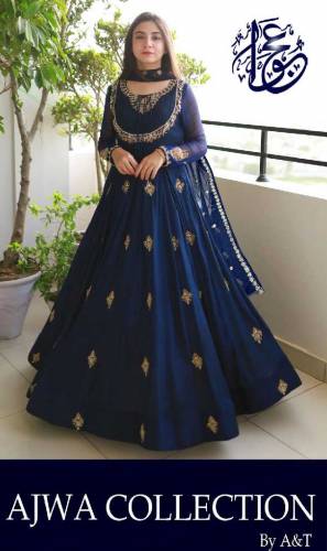 fabric chiffon 3 piece emboridred stitched maxi