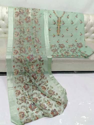 fabric chiffon 2 piece emboridred unstitched suite