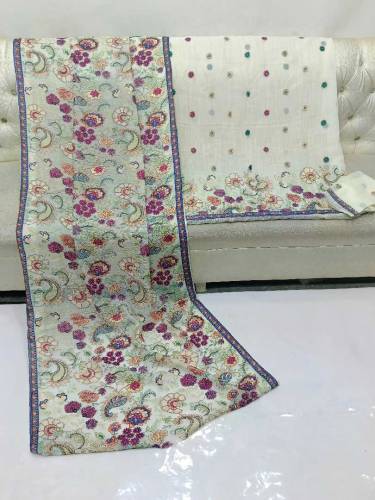 fabric chiffon 2 piece emboridred unstitched suite