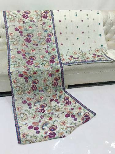 fabric chiffon 2 piece emboridred unstitched suite