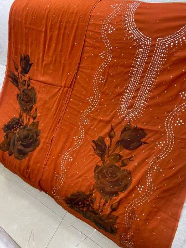 fabric chiffon 2 piece emboridred unstitched suite
