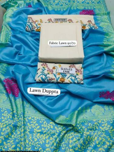 fabric lawn emboridred unstitched suite