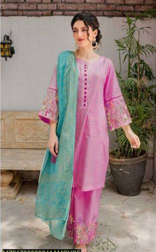fabric lawn emboridred unstitched suite