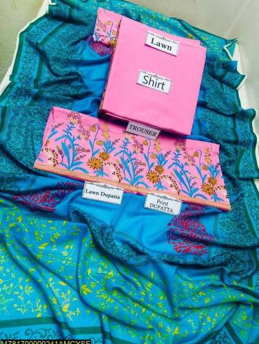 fabric lawn emboridred unstitched suite