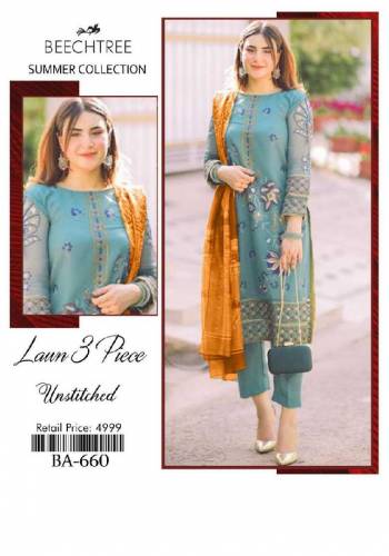fabric lawn 3 piece emboridred unstitched suite