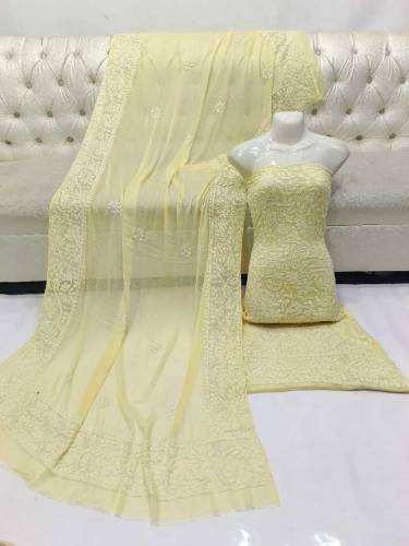 fabric chiffon 2 piece emboridred unstitched suite