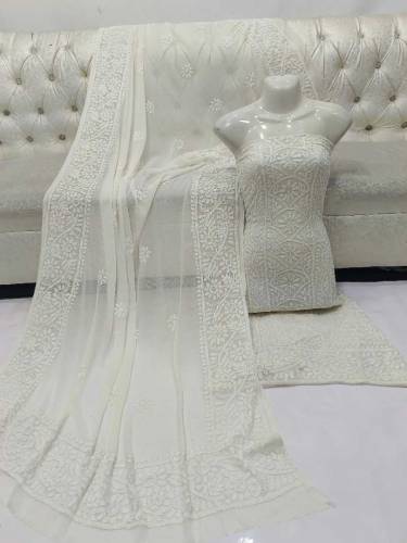 fabric chiffon 2 piece emboridred unstitched suite