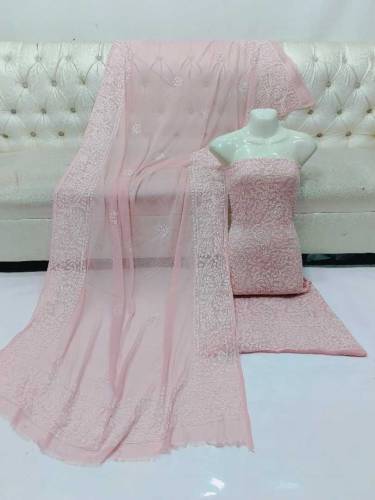 fabric chiffon 2 piece emboridred unstitched suite