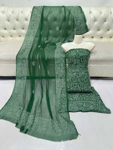 fabric chiffon 2 piece emboridred unstitched suite