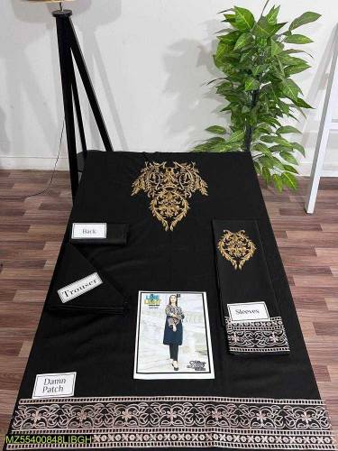 2 pcs women's unstitched cotton embroidered suit 