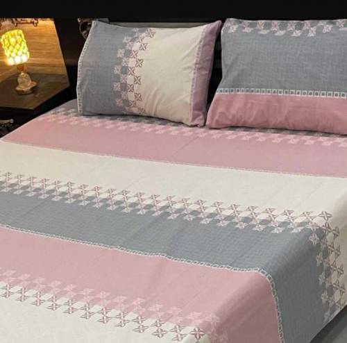 3 peices cotton bedsheets of Alkaram Khaddi Sapphire Gull Ahmed 