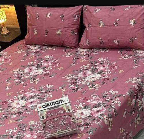 3 peices cotton bedsheets of Alkaram Khaddi Sapphire Gull Ahmed 