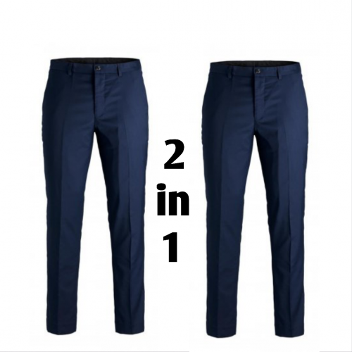 2 Navy Blue Office Pant For Men