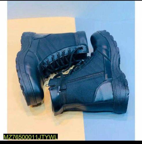 Men's Long Army Shoes, Black and brown