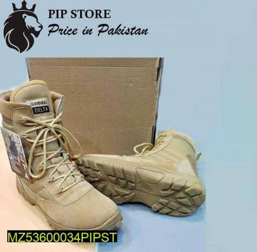 Men's Long Army Shoes, Black and brown