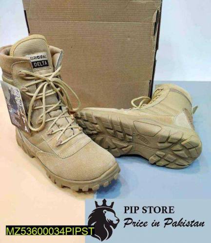 Men's Long Army Shoes, Black and brown