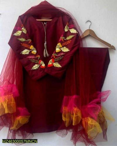•  Gender: Women's•  Fabric: Katan Silk•  Color: Maroon•  Shirt: Embro