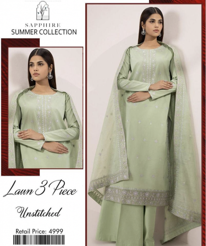 Lawan Unstitched Embroidered Suit