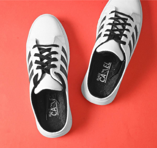 black camel low cut open back sneakers white  Free delivery 🚚