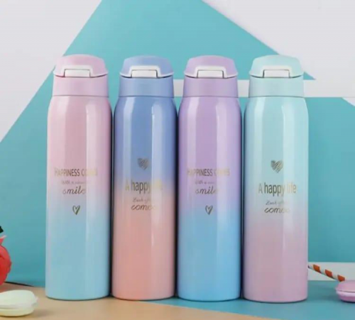 Thermos Gradient Water Bottle Temperature Display Vacuum Flasks 
