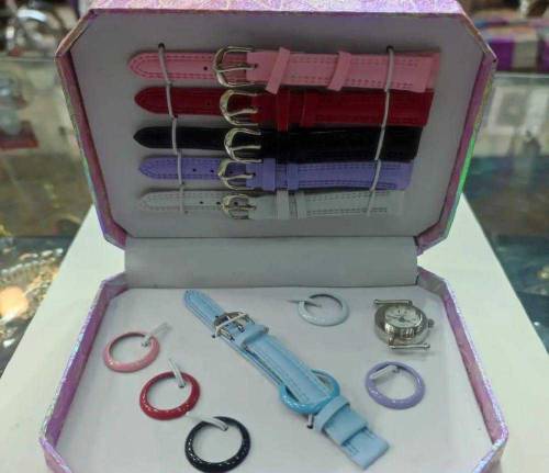 women's classic analogue interchangeable watch set 