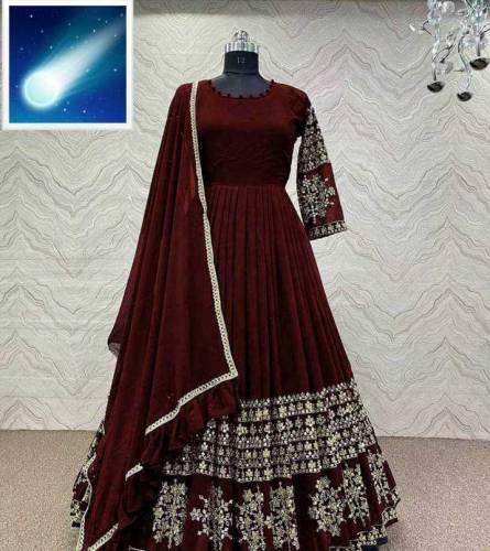 3 Pcs Women's Stitched Silk Embroidered Maxi