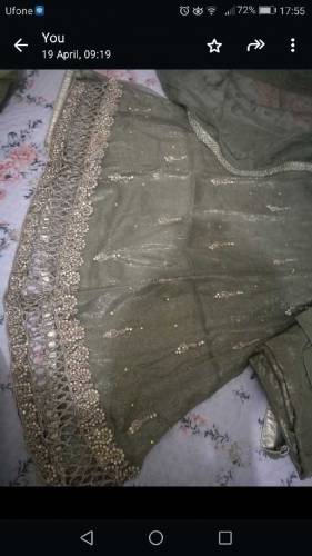 olive green wear beautiful dress (Kaam wala)