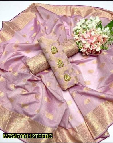 3 Pce Women,s Unstitched Banarsi Jacquard Suit
