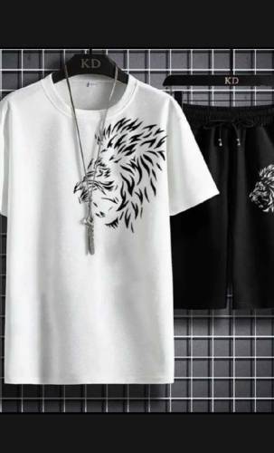 Tiger printed cutton half sleeve O neck short & Tshirt for men and boy
