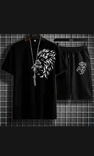 Tiger printed cutton half sleeve O neck short & Tshirt for men and boy
