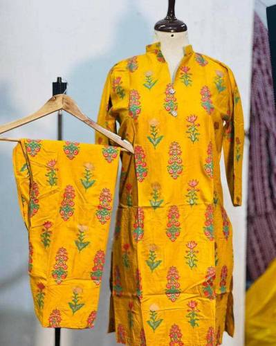 Ladies Fabric Linen Printed Suit (2pcs)