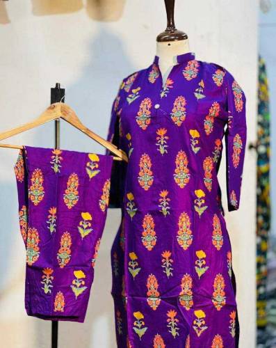 Ladies Fabric Linen Printed Suit (2pcs)