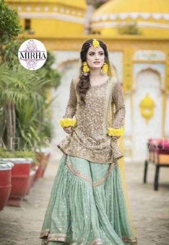 Bridal net  Embroidered suit 