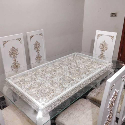 Dining table with 6 chairs 8mm glass 