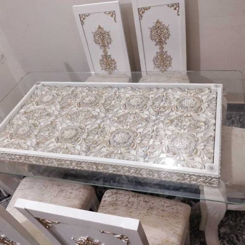 Dining table with 6 chairs 8mm glass 