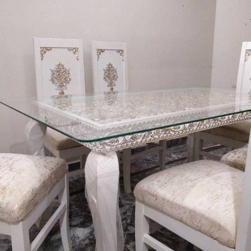 Dining table with 6 chairs 8mm glass 