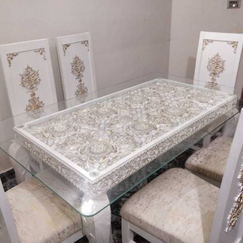 Dining table with 6 chairs 8mm glass 